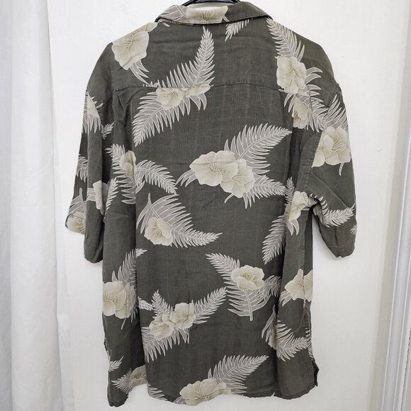 Axist 100% Silk Mens Medium Short Sleeve Button Up Shirt Blue Floral Hawaiian - Picture 2 of 8